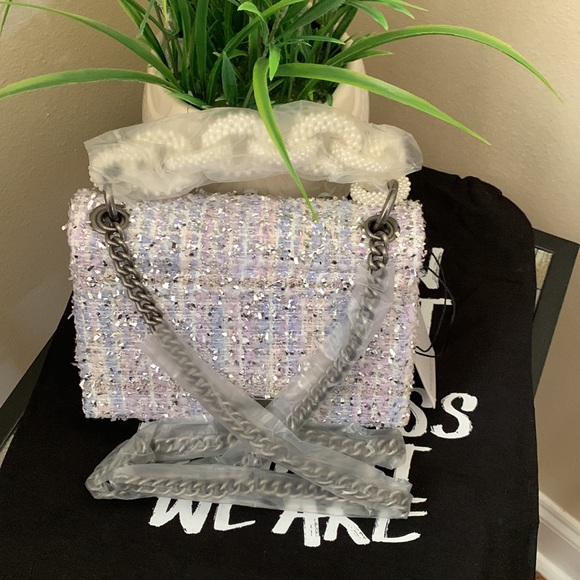 Kurt Geiger London Mini Kensington Tweed Convertible Shoulder Bag - Picture 7 of 17